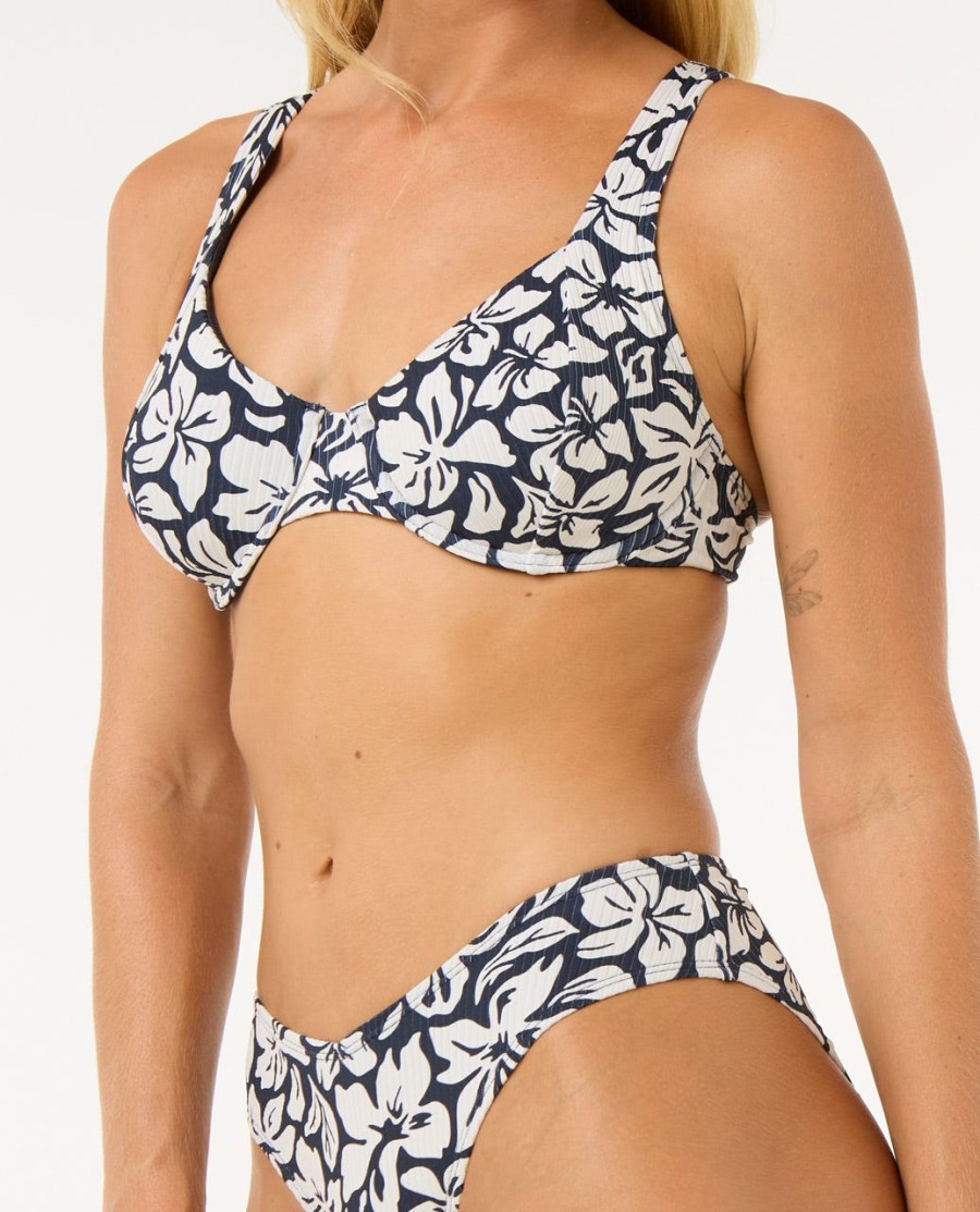 las flores bikinibroekje met hoge beenuitsnijding en goede dekking