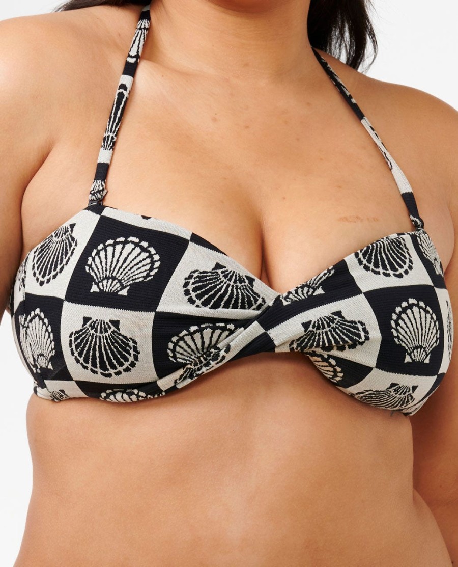 soleil shell bandeau bikini top