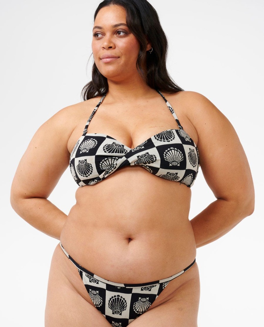 soleil shell bandeau bikini top
