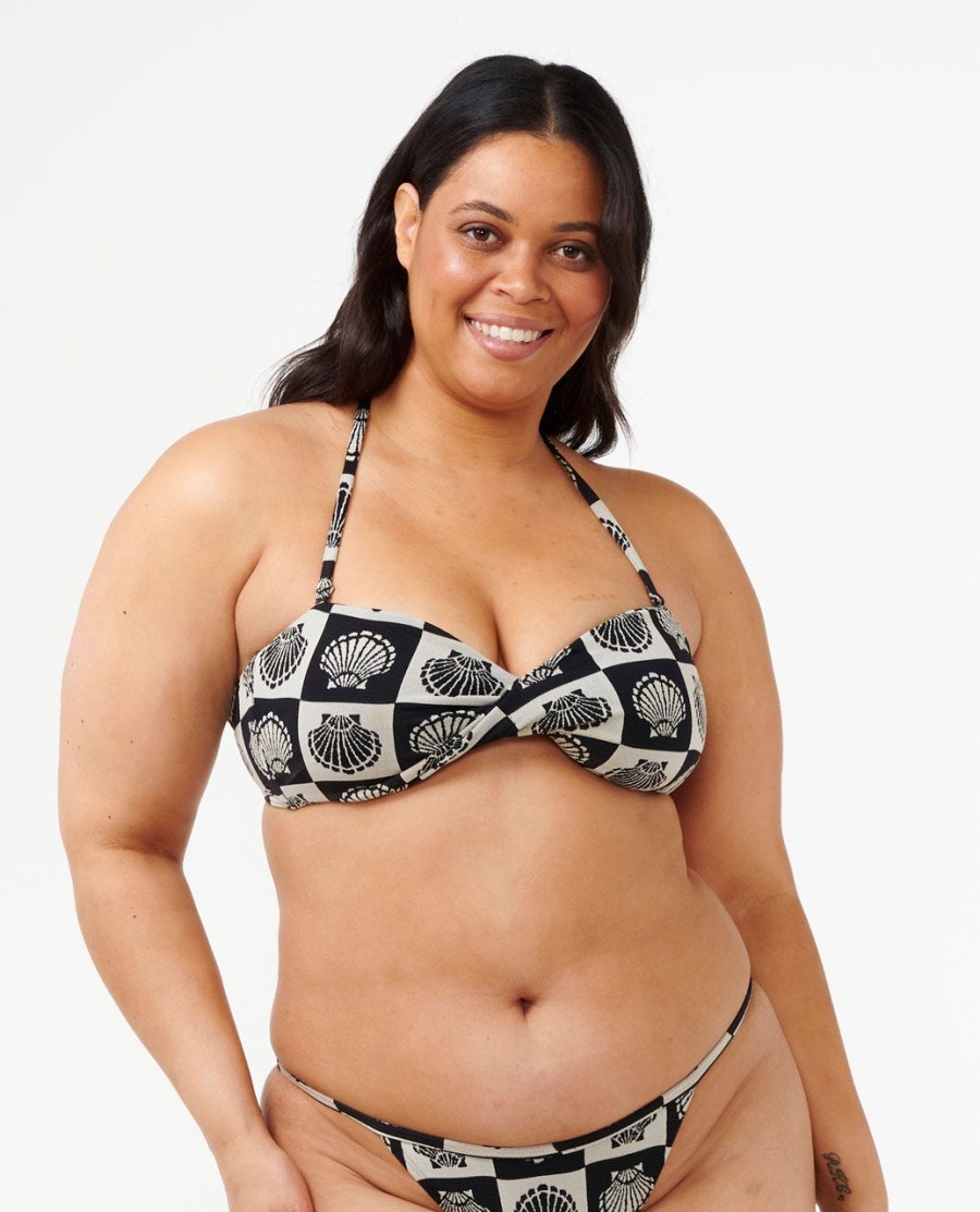 soleil shell bandeau bikini top