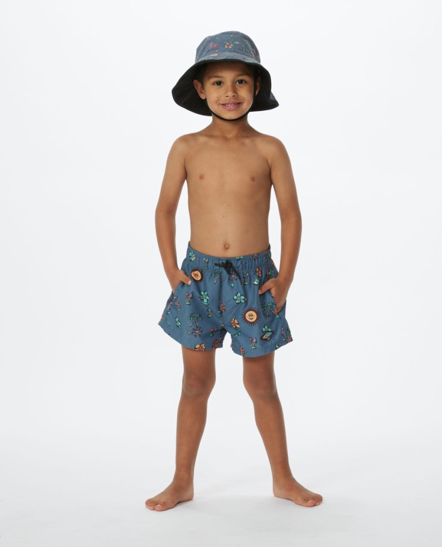 mystic waves sun volley boardshorts - jongens 1-8 jaar