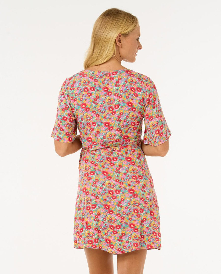 las dalias ditsy wrap dress