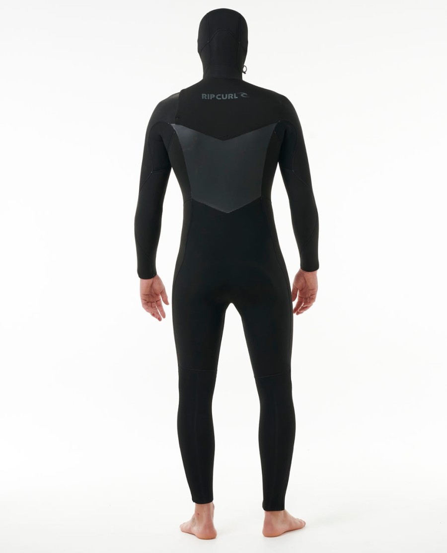 dawn patrol 54 wetsuit met capuchon en ritssluiting op de borst