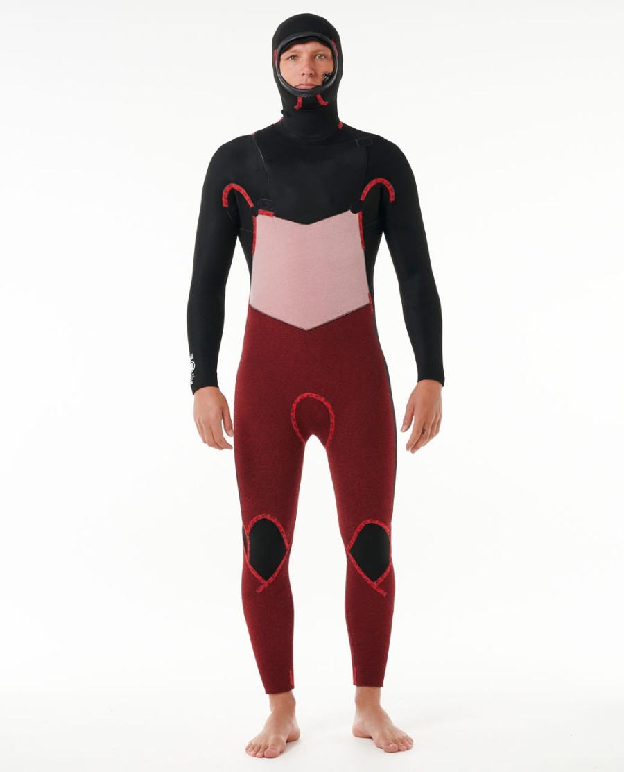 dawn patrol 54 wetsuit met capuchon en ritssluiting op de borst