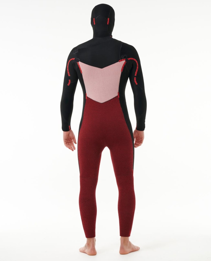dawn patrol 54 wetsuit met capuchon en ritssluiting op de borst