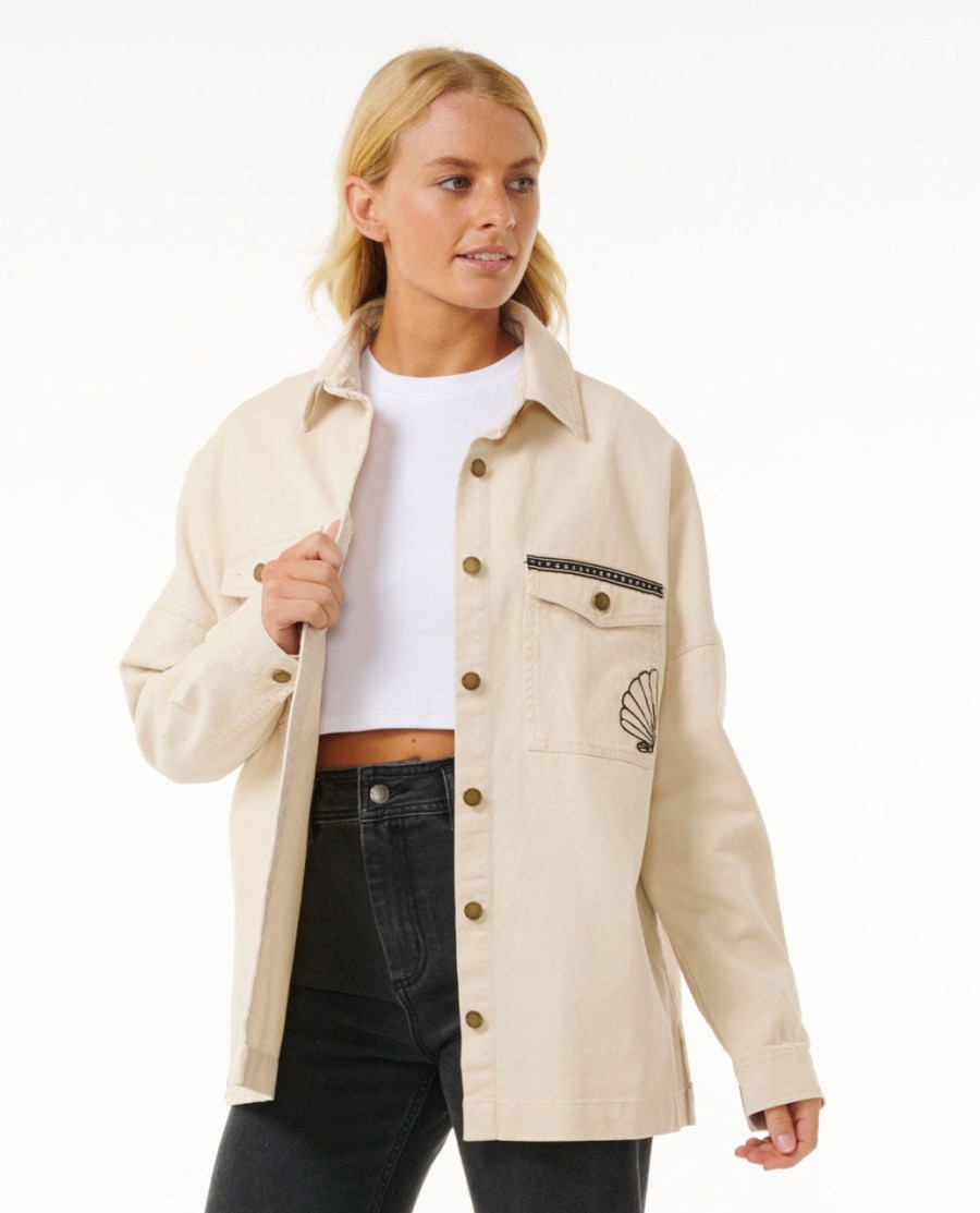 soleil geborduurde denimjas