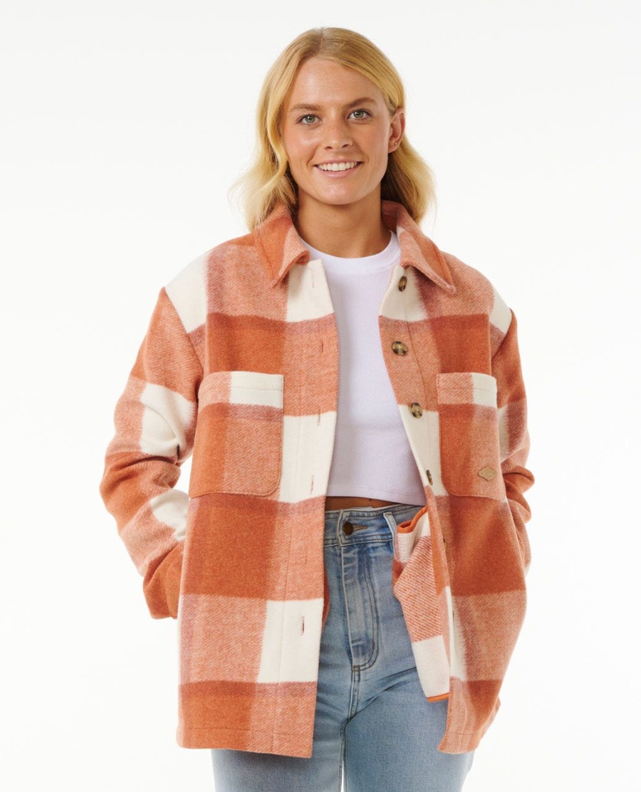soleil check shacket