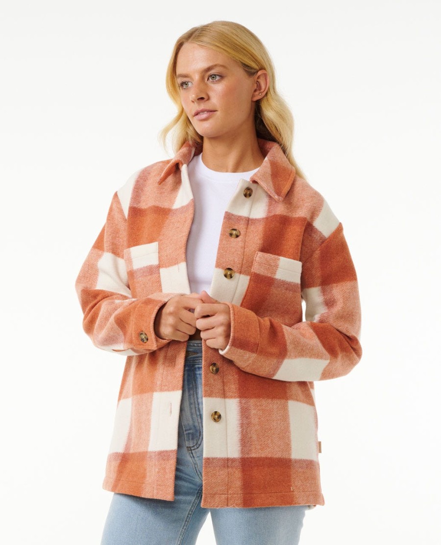 soleil check shacket