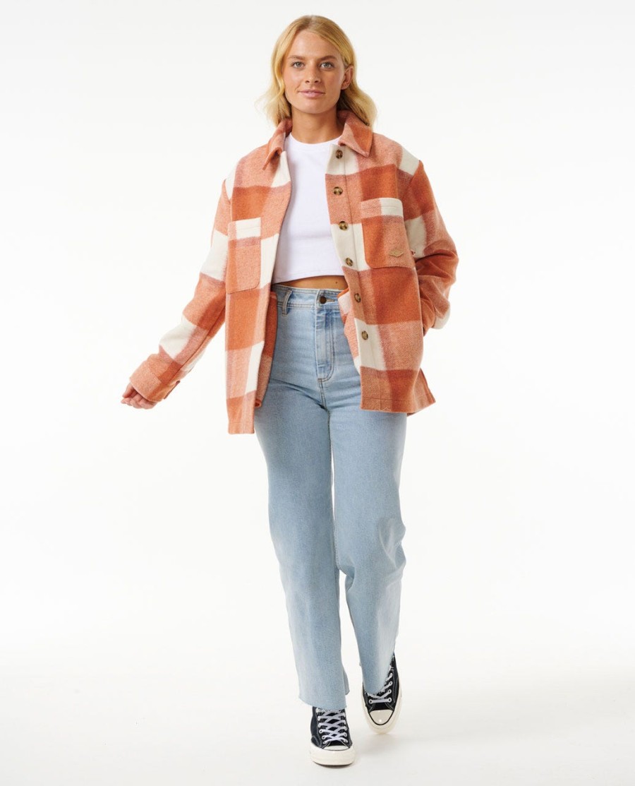 soleil check shacket