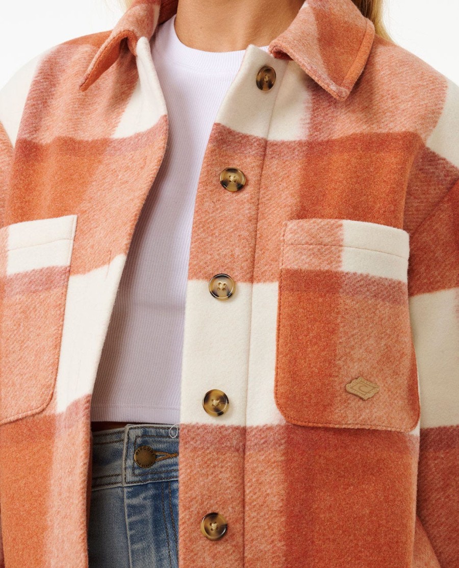 soleil check shacket