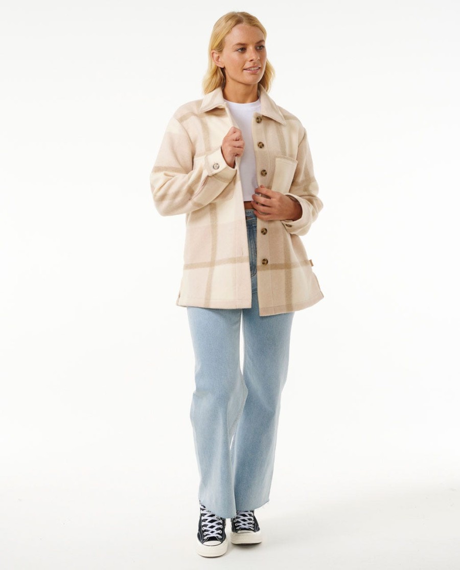 soleil check shacket