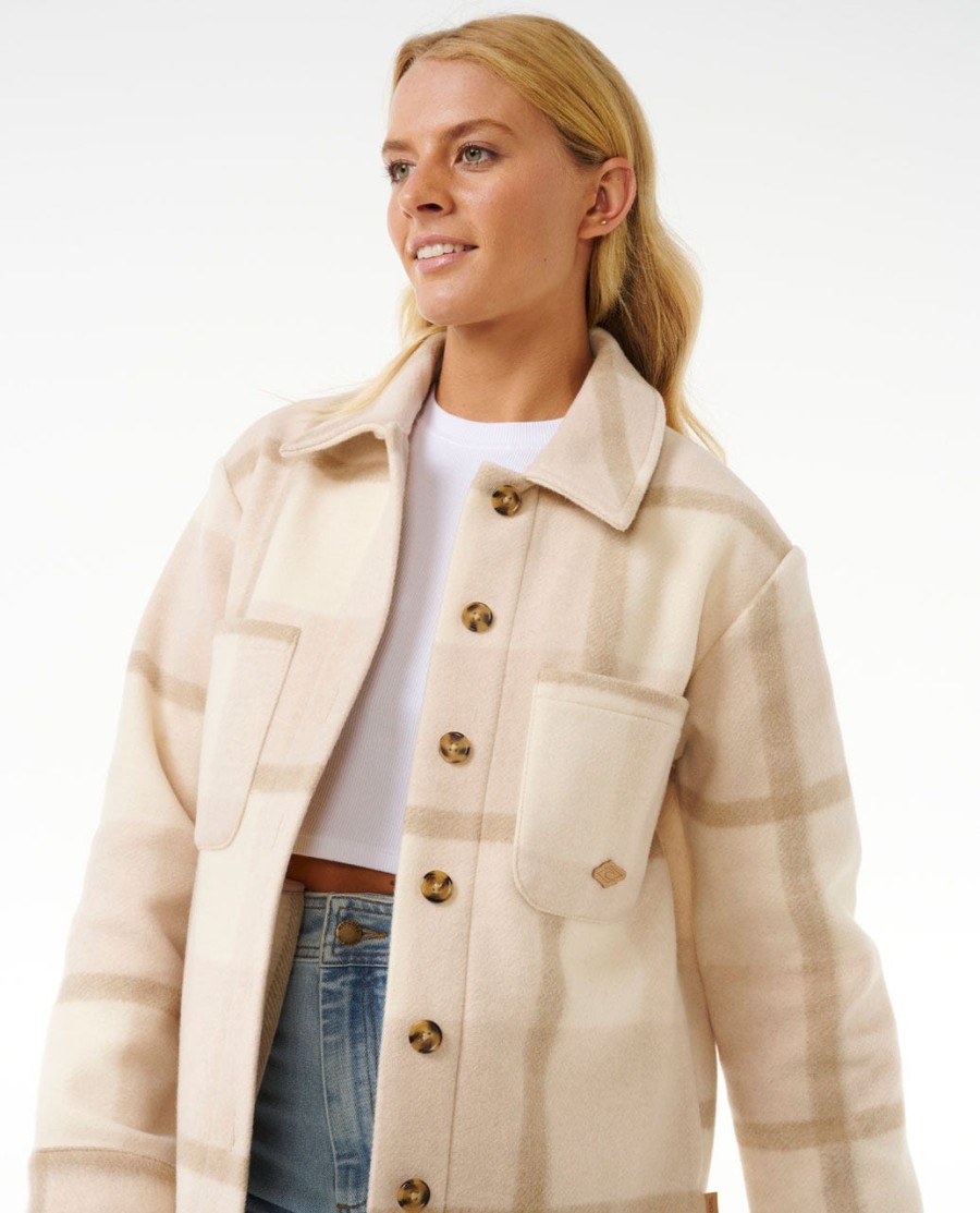 soleil check shacket