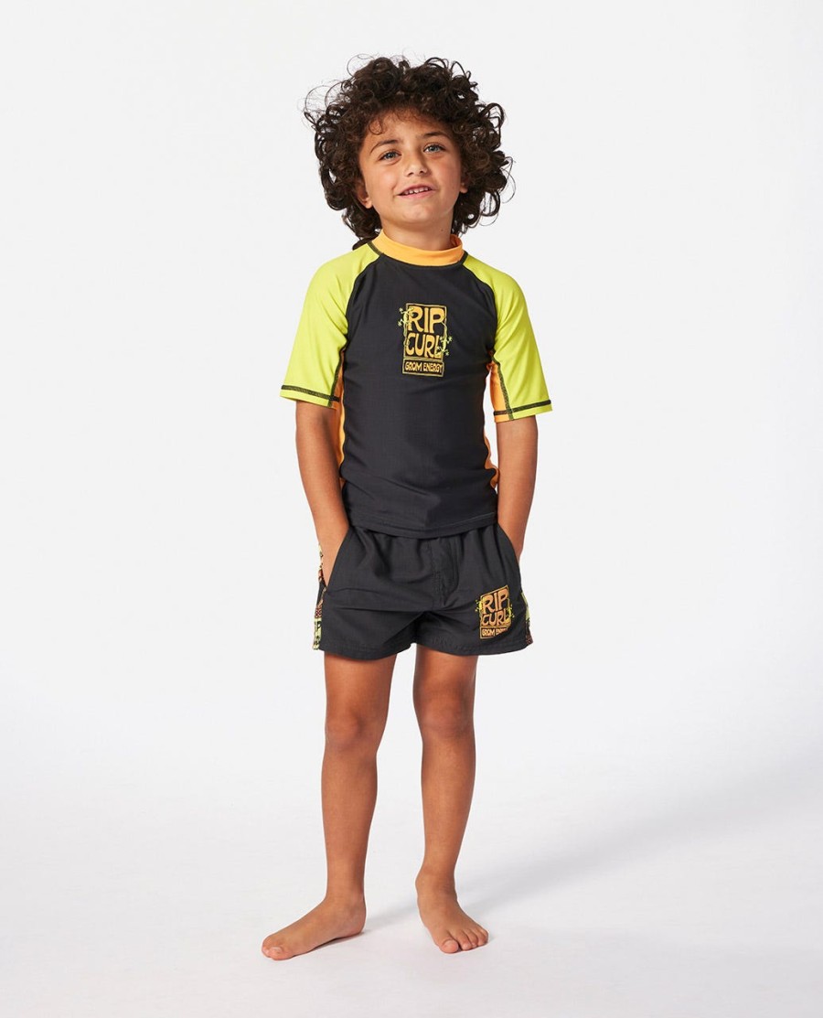 grom energy upf uv-beschermend rashguard met korte mouwen - jongens 2-8 jaar