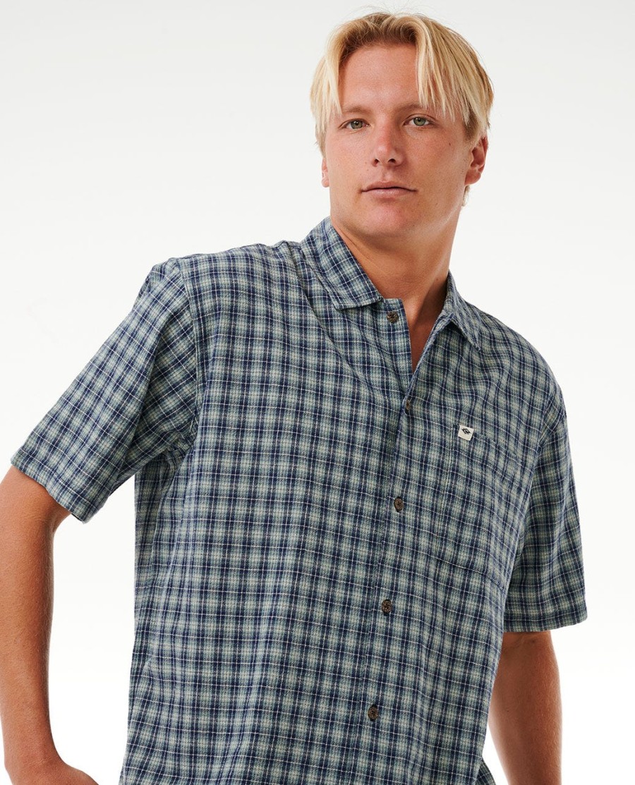 klassiek surfshirt met korte mouwen en ruitpatroon