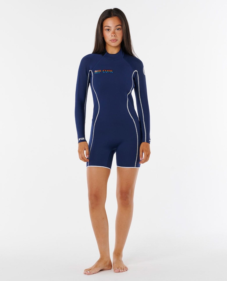 steph gilmore dawn patrol springsuit met rits op de rug en lange mouwen 2 mm dik