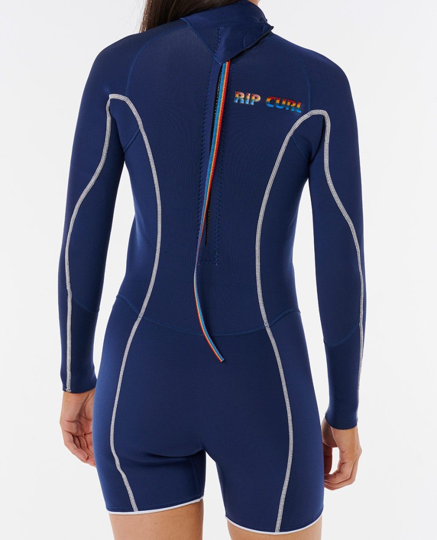 steph gilmore dawn patrol springsuit met rits op de rug en lange mouwen 2 mm dik