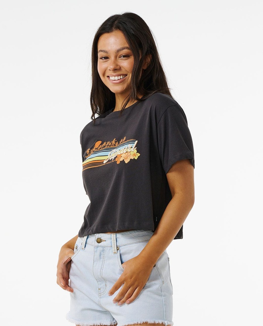 sunset crop tee