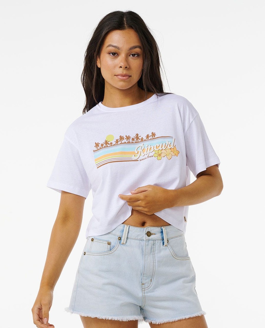 sunset crop tee