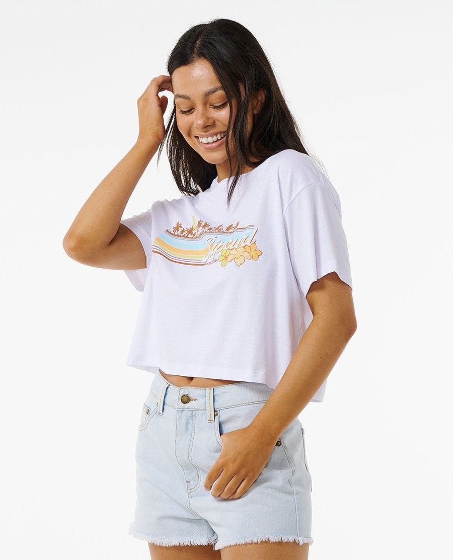 sunset crop tee
