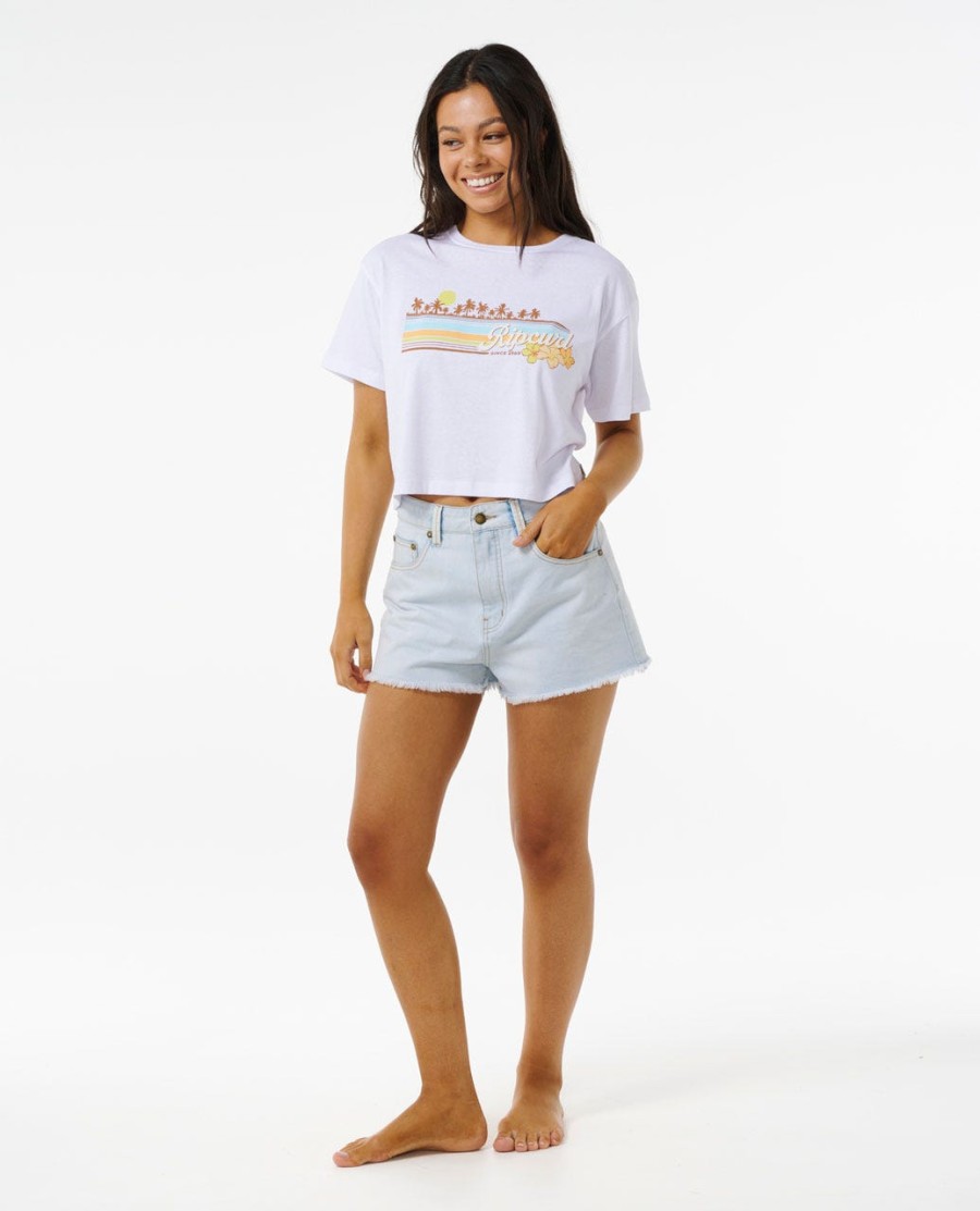 sunset crop tee