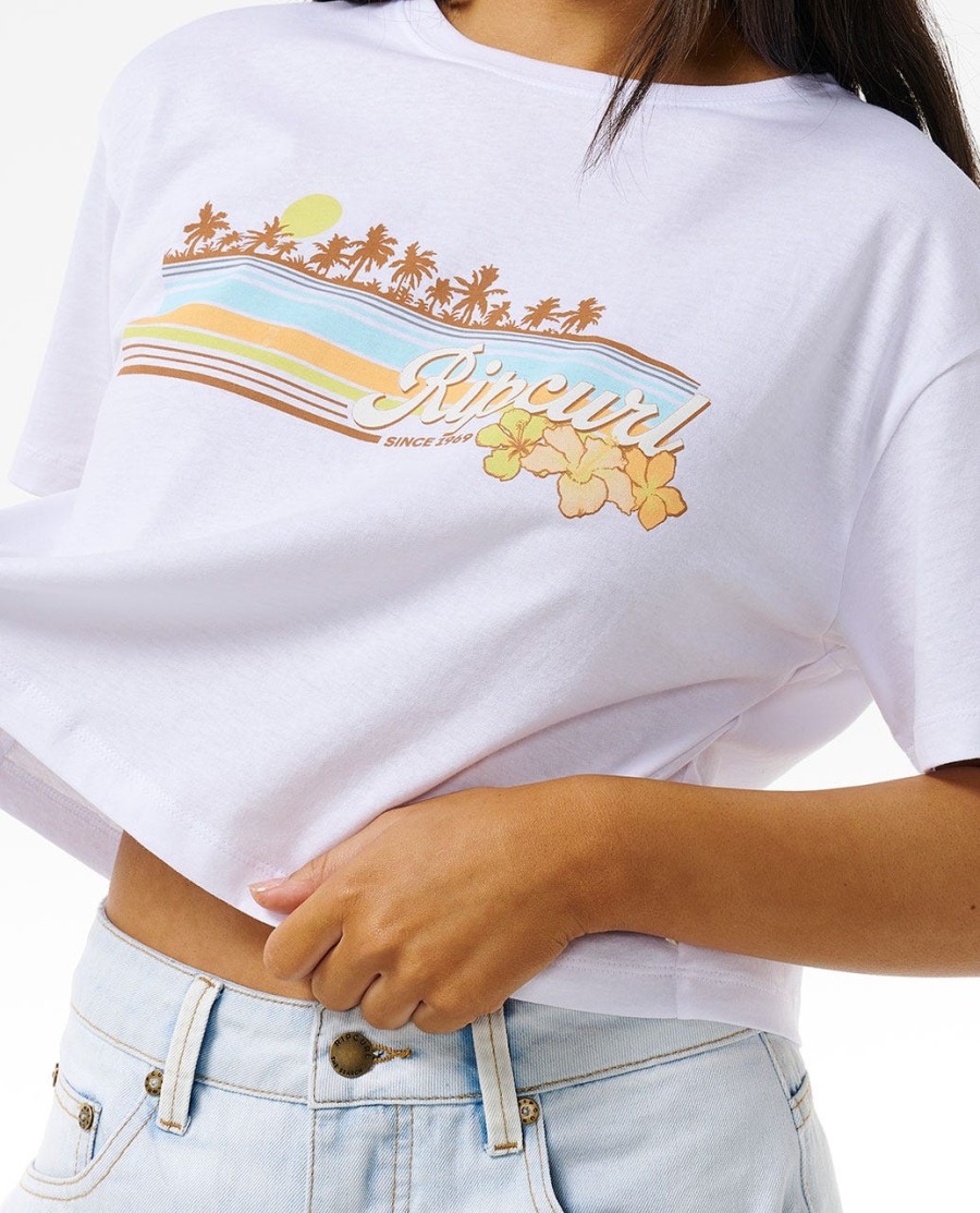 sunset crop tee