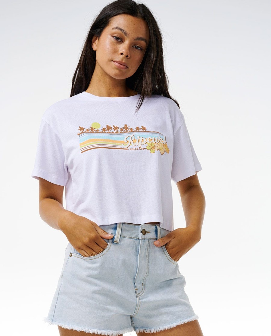 sunset crop tee