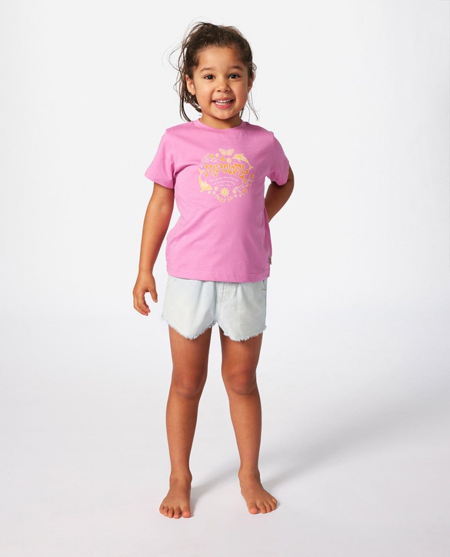 regenbooglogo t-shirt voor meisjes 1-8 jaar